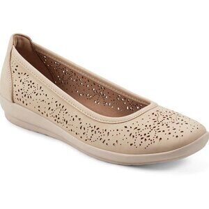 Easy Spirit Alessia Women's Perforated Demi Wedge Flats Size 10M Medium Natural